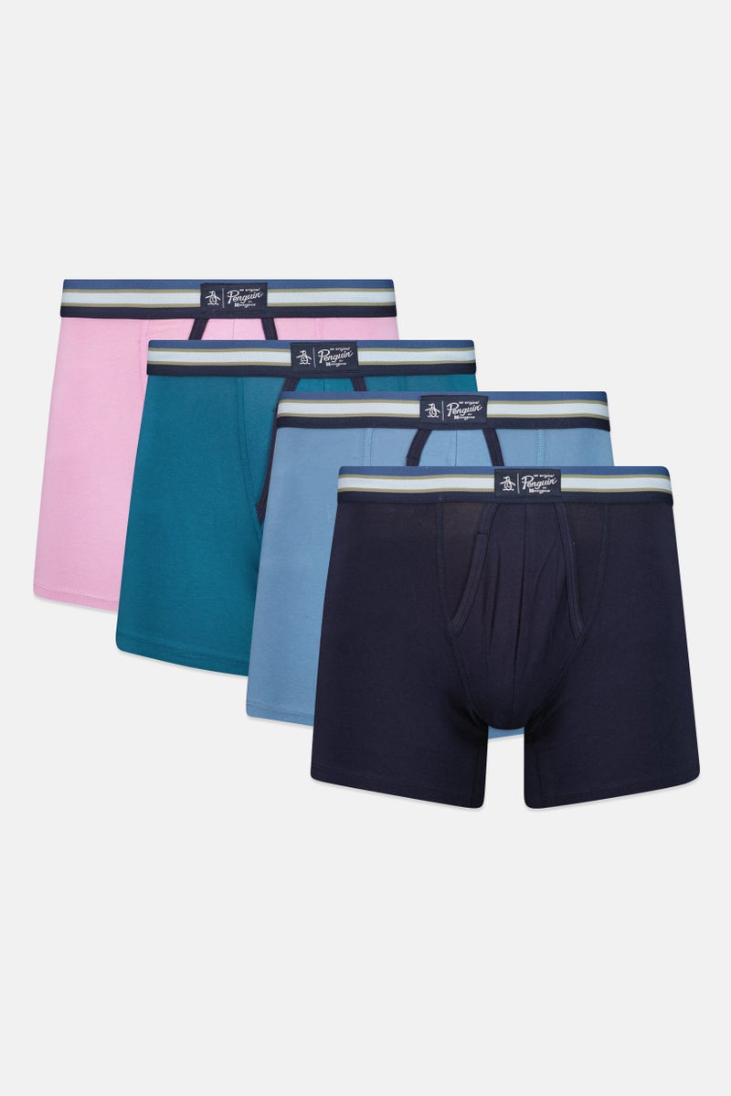 Original Penguin Men 4 Pieces Brand Logo Boxer Briefs, Multicolor - Image 1