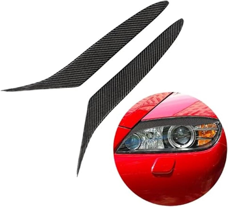 Vuzmode Black Carbon Fiber Headlight Eyelid Trim for Mazda RX8 - Image 3