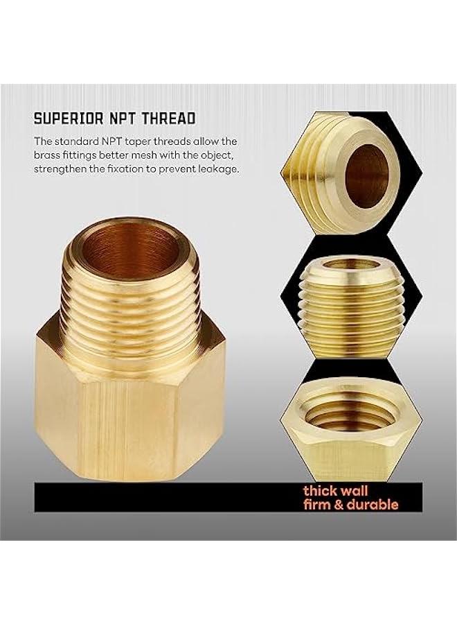 Arabest 66 Pieces Brass Pipe Fittings Set Including NPT Adapter, Reducer Bushing, Hex Nipple, Coupling, Plug Kit  - Image 5