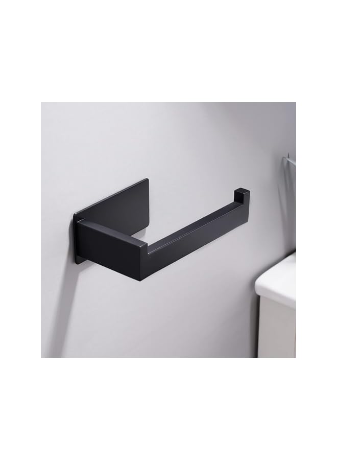 S-TOP Toilet Paper Holder, Wall Mount, Stainless Steel, 12cm Length, Matte Black, Self-Adhesive - Image 5