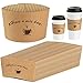 HLWDFLZ Kraft Paper Coffee Cup Sleeves 50 Packs Coffee Sleeves Disposable Corrugated Cup Sleeves Holder for Protective Hot and Cold Insulation Fits 10 12 16 20 oz Paper Cups Cup Not Included - Image 1