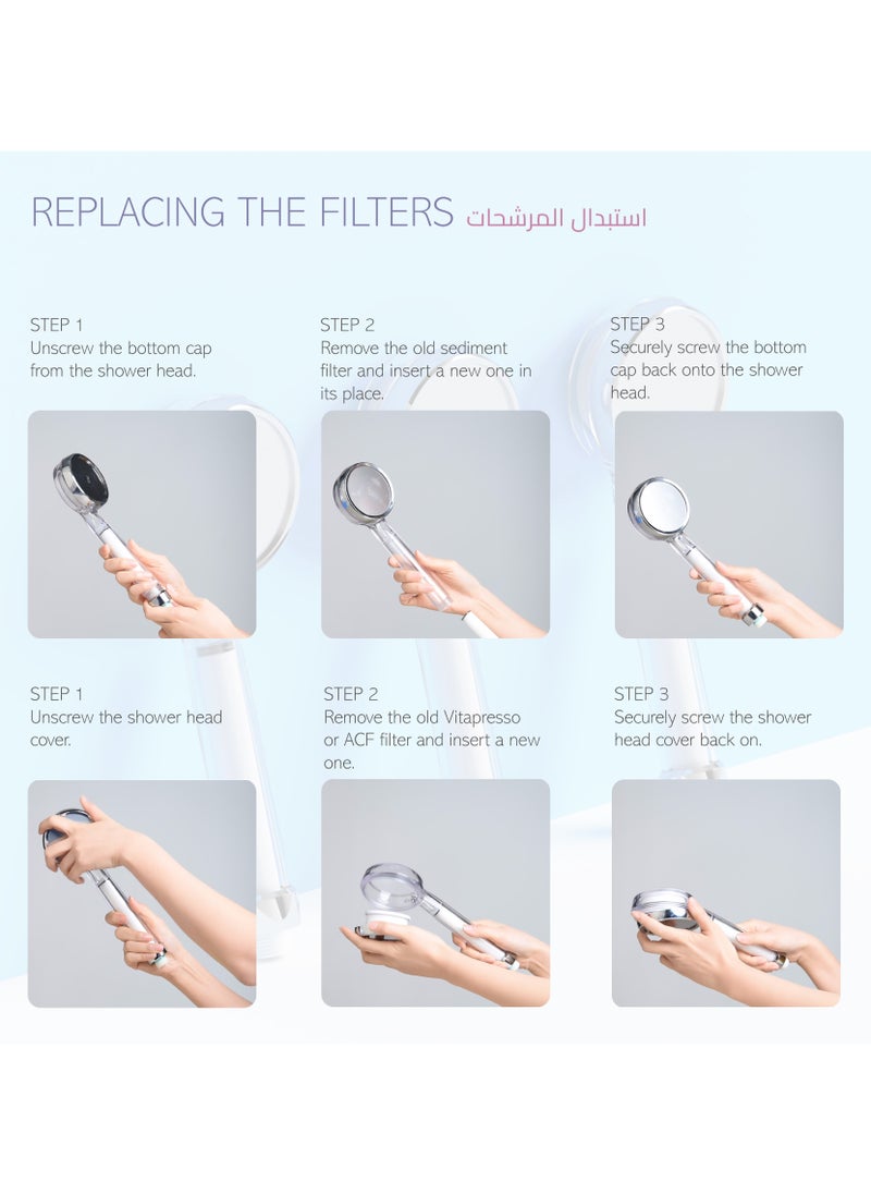 Korean Multi Filtered Shower Head (Trial Pack) - Twin Shower Filter System - High Pressure Shower Head - Water Filter for Hair Loss - Chlorine Removal - pzsku/ZF51E7700FE651FF454D0Z/45/_/1729494013/1c614db2-2d33-4a59-b046-5471def9ca9c