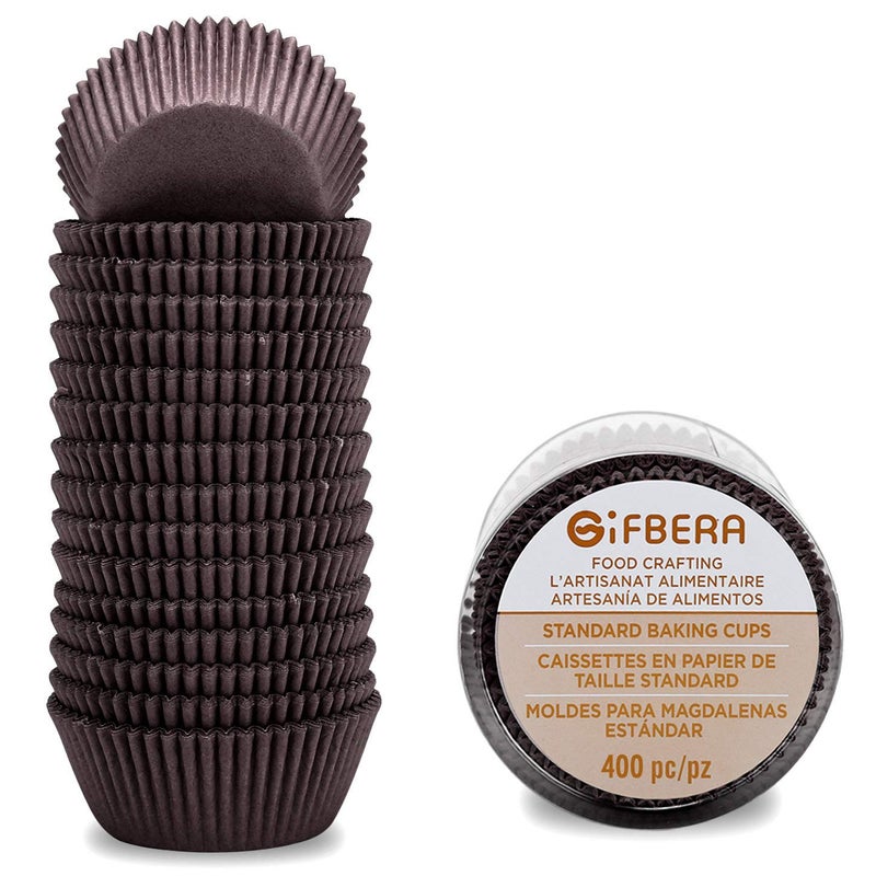 Gifbera Gifbera 400Count Brown Standard Cupcake Liners Swedish Paper Coffee Baking Cups for Halloween Christmas Coffee Color 
