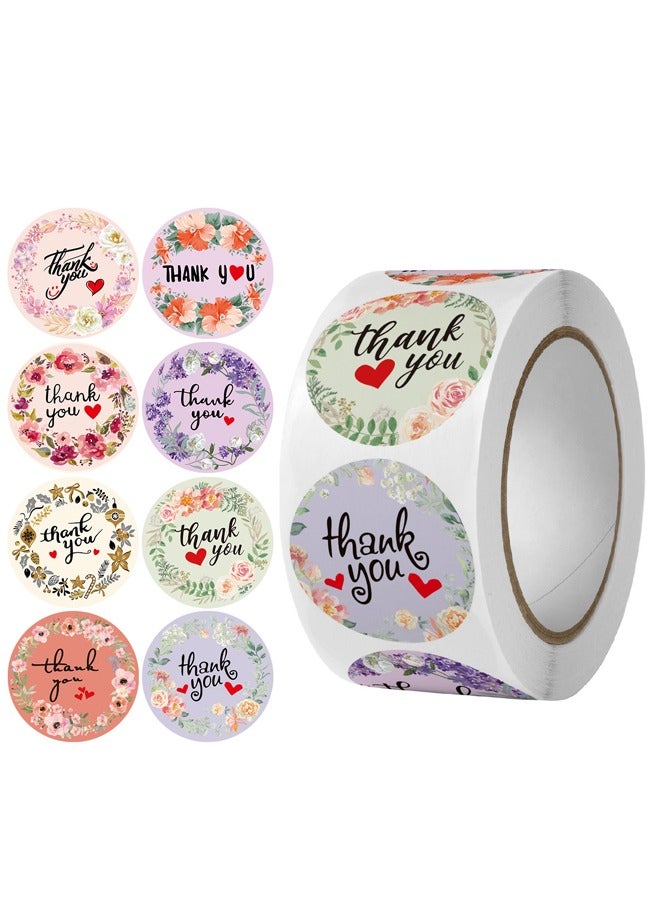 500-piece 8 Patterns Thank You Sealing Stickers Decoration Labels 1 inch - Image 1