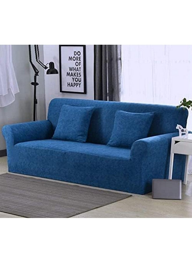 Lukzer Universal 3 Seater Sofa Cover with 2 Pillow Case 140 GSM Big Elasticity Slipcover for Couch Protector Stretchable (Blue Lining Design/180-230cm) SC-022-03 - Image 3