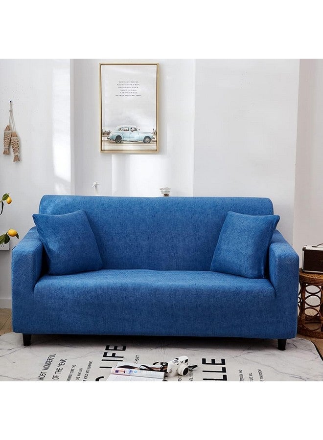 Lukzer Universal 3 Seater Sofa Cover with 2 Pillow Case 140 GSM Big Elasticity Slipcover for Couch Protector Stretchable (Blue Lining Design/180-230cm) SC-022-03 - Image 1