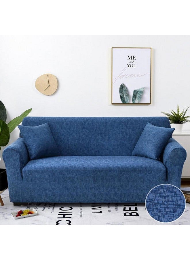 Lukzer Universal 3 Seater Sofa Cover with 2 Pillow Case 140 GSM Big Elasticity Slipcover for Couch Protector Stretchable (Blue Lining Design/180-230cm) SC-022-03 - Image 2