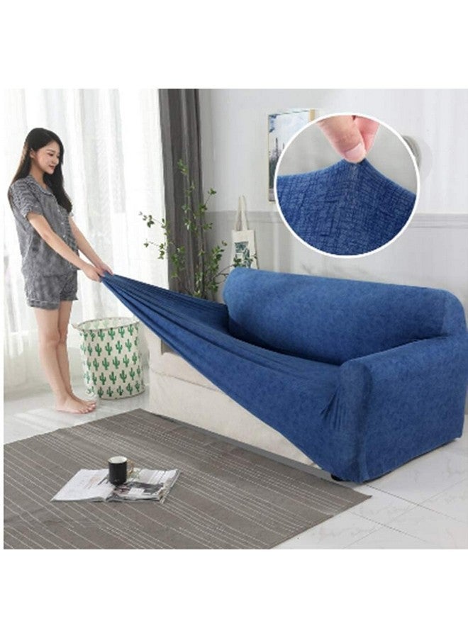 Lukzer Universal 3 Seater Sofa Cover with 2 Pillow Case 140 GSM Big Elasticity Slipcover for Couch Protector Stretchable (Blue Lining Design/180-230cm) SC-022-03 - Image 5