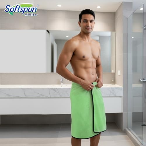 SOFTSPUN Microfiber Bath Towel 1 pc Green! Ultra Absorbent Super Soft & Comfortable Quick Drying for Men & Women Daily Use for Unisex. - Image 5