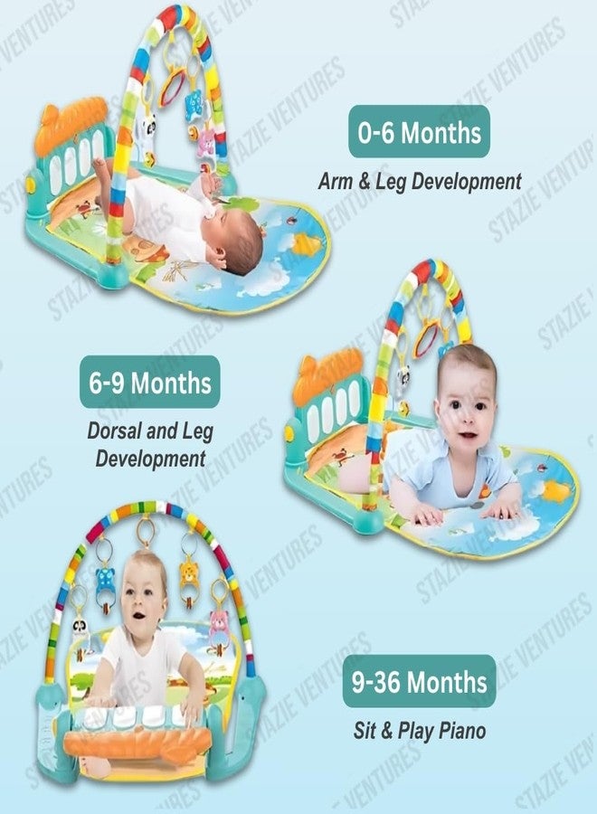STAZIE|Baby Piano Gym Mat - Kick and Play Musical Keyboard Mat for Infants and Kids Floor mat Musical Keyboard Mat Piano Gym Mat Gym & Fitness Rack,Pack of 1 Set, Multicolor - Image 4
