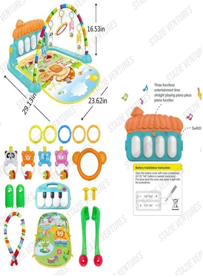 STAZIE|Baby Piano Gym Mat - Kick and Play Musical Keyboard Mat for Infants and Kids Floor mat Musical Keyboard Mat Piano Gym Mat Gym & Fitness Rack,Pack of 1 Set, Multicolor - Image 2