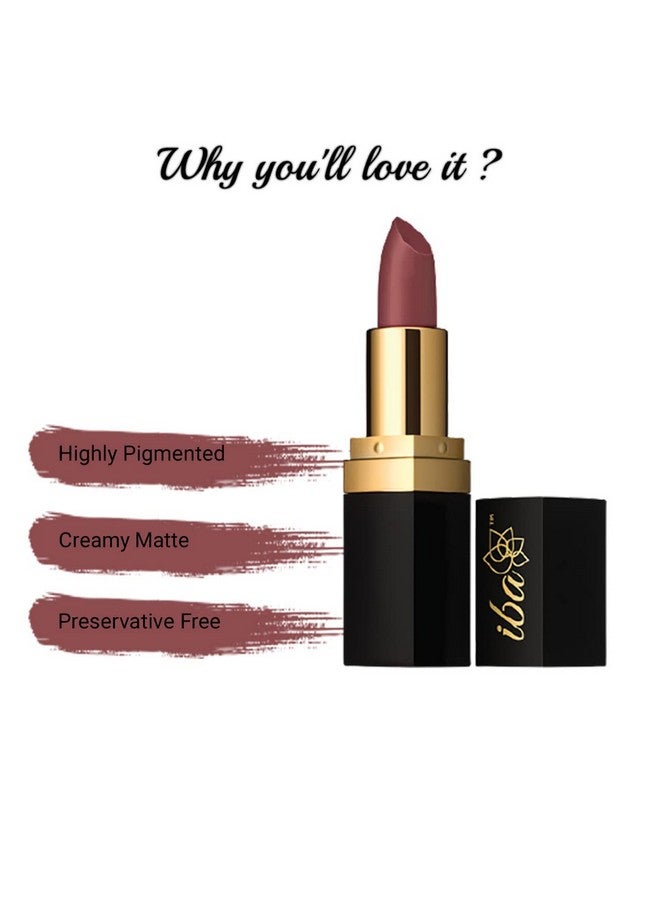 Iba Long Stay Matte Lipstick for Women- M19 Nude Alert, 4g | Creamy Matte Finish & Smooth Texture| Long-Lasting | Hydrated Lips | Enriched with Vitamin E| Intense Colour & Highly Pigmented | Lip Makeup - Image 3