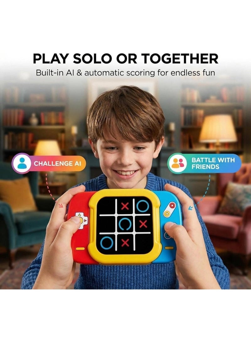 Tic Tac Toe Toy 3-in-1 Electronic,Family Travel Relaxation Game for Kids and Adults,Handheld Game Gift with Silent Mode Festival Gift,Portable Travel Games,Handheld Puzzle for Family Kids Adults - Image 1