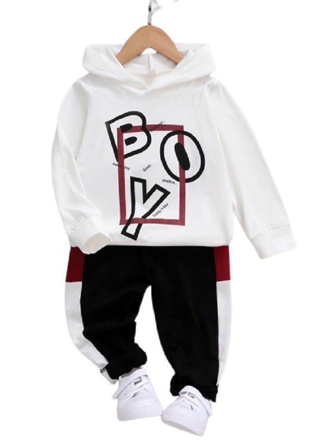 lecoo Boys Winter Cotton Pajama Set – Warm Sweatshirt & Sweatpants | Ages 4-10 Years - Image 2