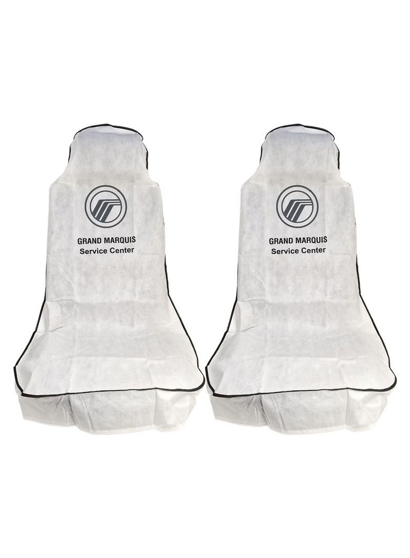 ماركوس آند ماركوس غطاء مقعد السيارة للحماية من الغبار والأوساخ ، حماية إضافية لمقعدك طقم قطعتين ، غطاء مقعد سيارة عالمي ، أبيض - Image 1