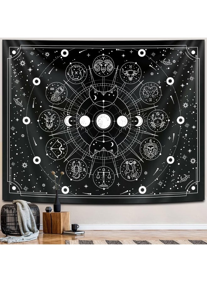 DUNISO Decorative Tapestry，Sun and Moon Constellation Hanging Cloth，Wall Hanging Tapestry，Suitable for Home Bedroom Wall Room Decoration ，95x73cm  - Image 1