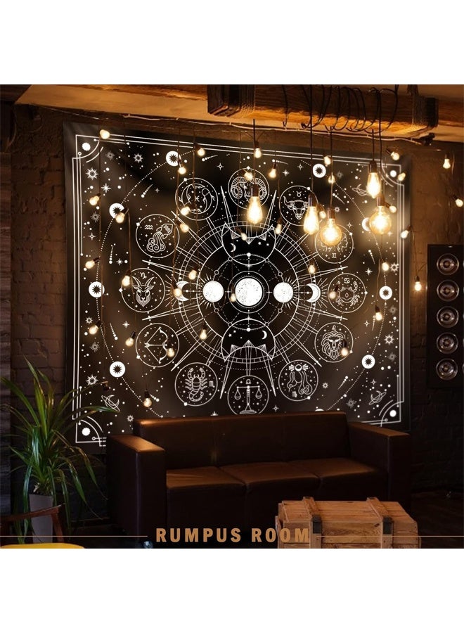 DUNISO Decorative Tapestry，Sun and Moon Constellation Hanging Cloth，Wall Hanging Tapestry，Suitable for Home Bedroom Wall Room Decoration ，95x73cm  - Image 3