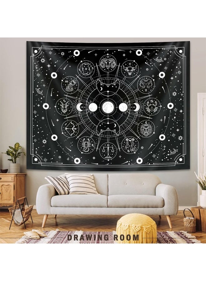 DUNISO Decorative Tapestry，Sun and Moon Constellation Hanging Cloth，Wall Hanging Tapestry，Suitable for Home Bedroom Wall Room Decoration ，95x73cm  - Image 2