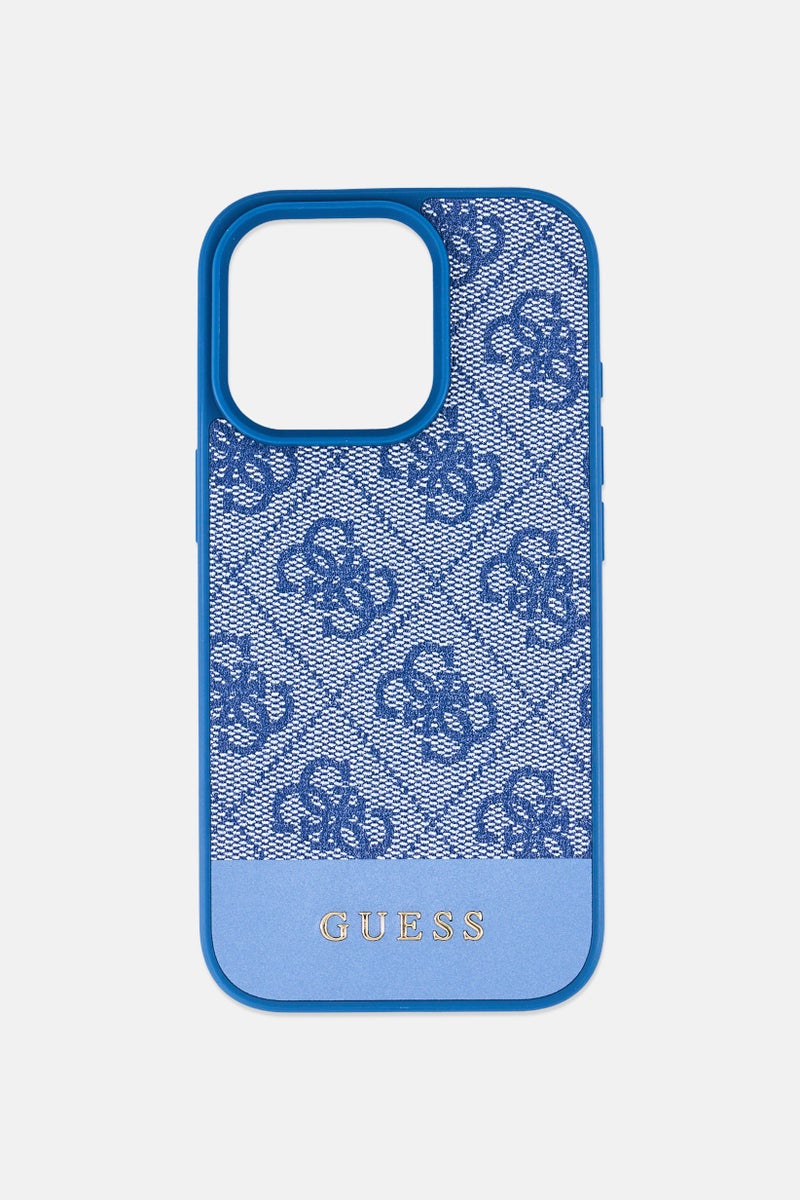 GUESS iPhone 16 Pro Brand Logo Protective Case, Blue - Image 1