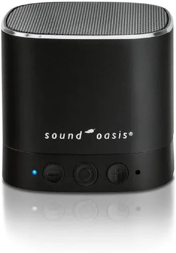 Sound Oasis Baby Sound Machine with Bluetooth - 20 Soothing Sounds, Portable, Includes New Help Booklet and Baby Sound Therapy App for Sleep and Relaxation