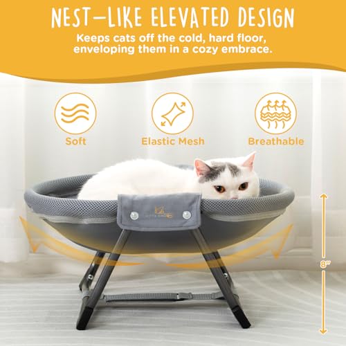 KITTY KINGDOM Elevated Cat Hammock Bed Foldable NoAssembly Cat Bed with Breathable Mesh for Indoors and Outdoors Use Lightweight Raised Pet Bed for Cats and Small Dogs - Image 3