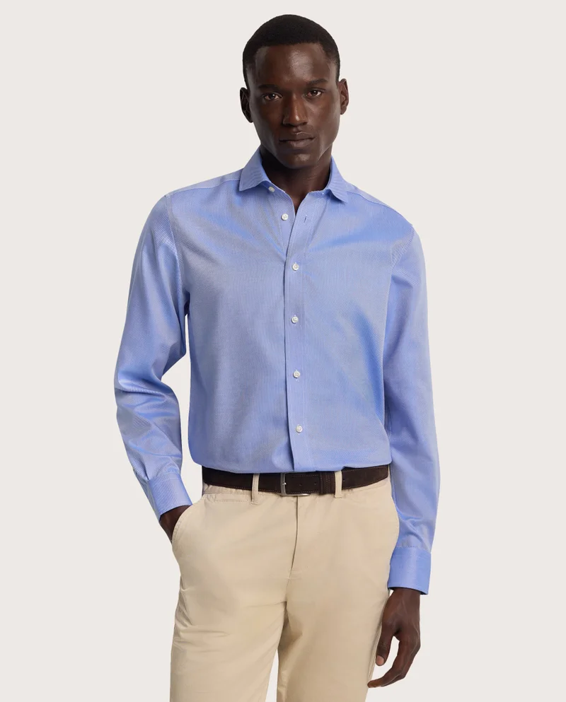 كاميتشسما Non-Iron Royal Oxford Azure Slim Shirt
