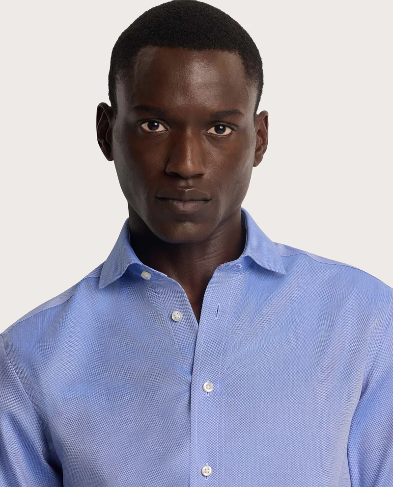 كاميتشسما Non-Iron Royal Oxford Azure Slim Shirt