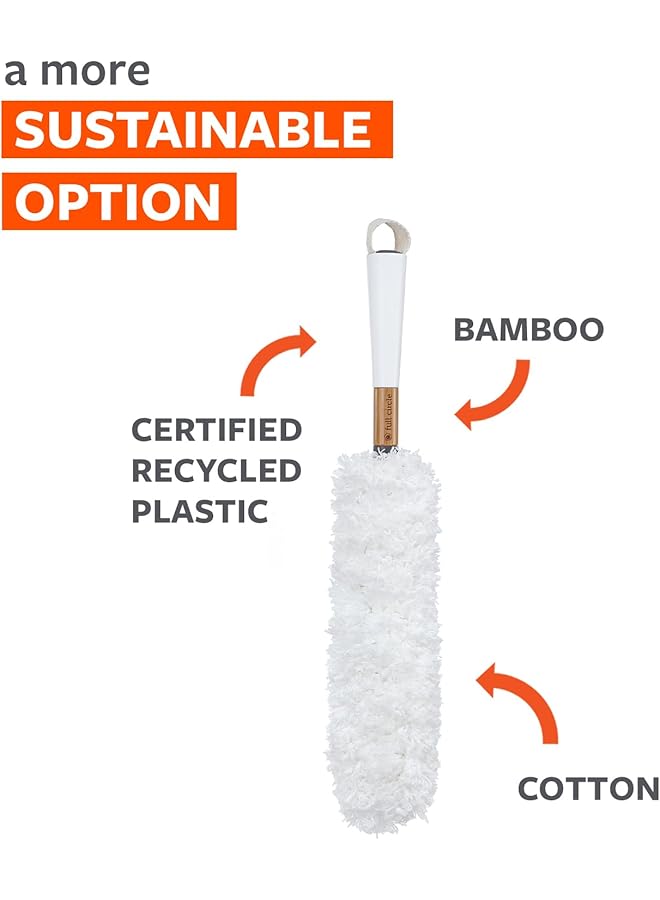 erorex Dust Whisperer Microfiber Duster With Machine Washable Head White - Image 4