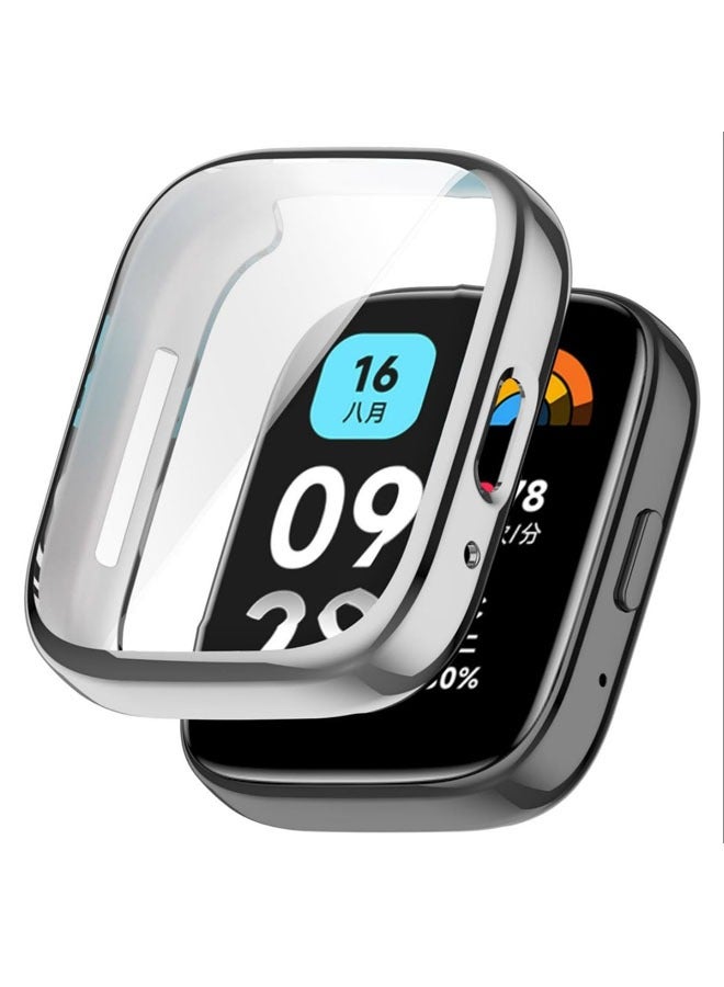 حافظة مكونة من عبوتين متوافقة مع حافظة Xiaomi Redmi Watch 3 lite / Xiaomi Redmi Watch 3 النشطة المصنوعة من مادة TPU المقاومة للصدمات - Image 2