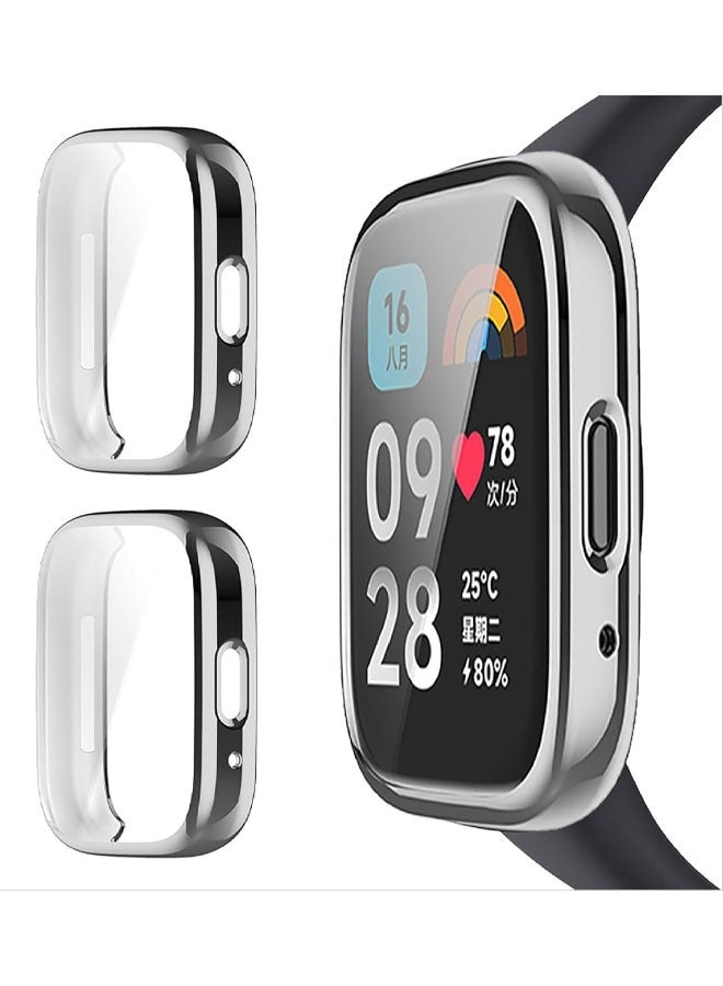 حافظة مكونة من عبوتين متوافقة مع حافظة Xiaomi Redmi Watch 3 lite / Xiaomi Redmi Watch 3 النشطة المصنوعة من مادة TPU المقاومة للصدمات - Image 1