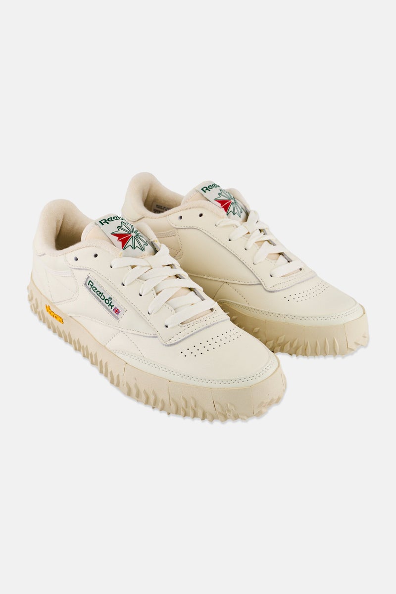 Reebok Men Club C Vibram Lace Up Tennis Shoes, Beige - Image 1