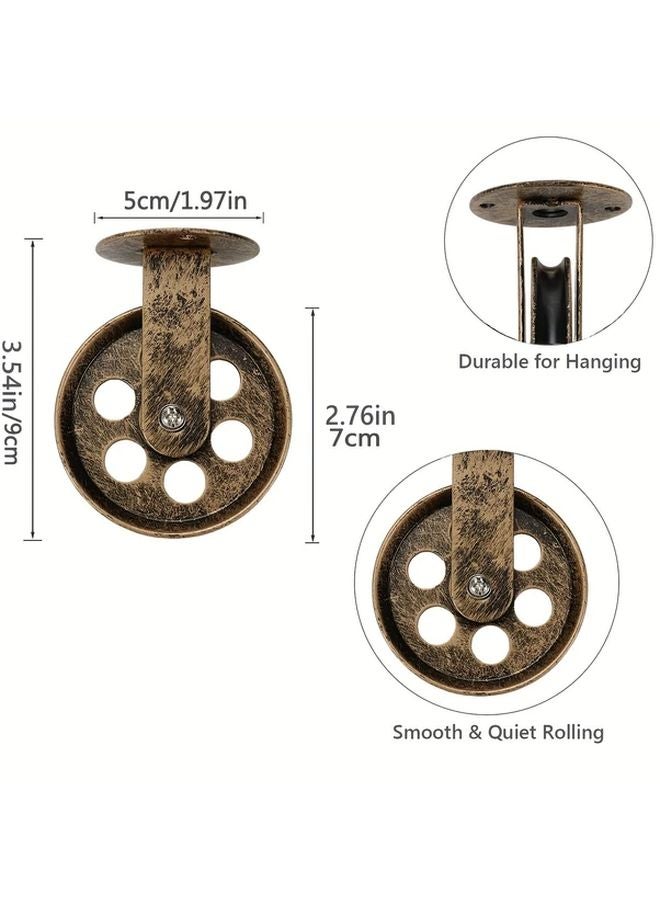 Vintage Bronze Wall Sconce Pulley Kit Rustic Ceiling Lamp Installation Metal Construction - Image 3