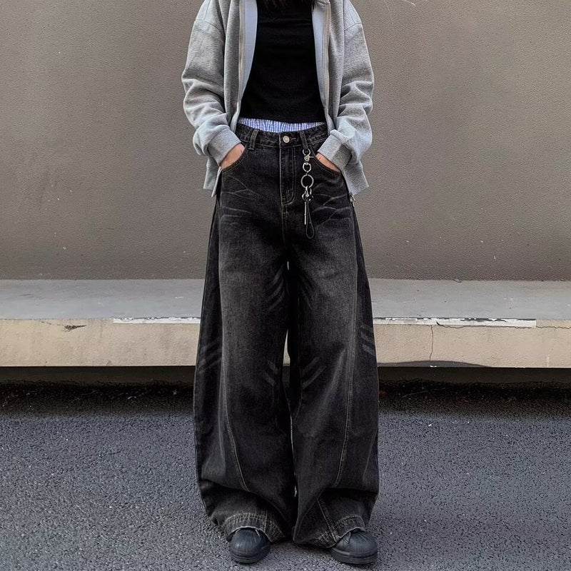 Unisex Classic Denim Jeans Loose Fit Daily Outdoor Wear - Image 1