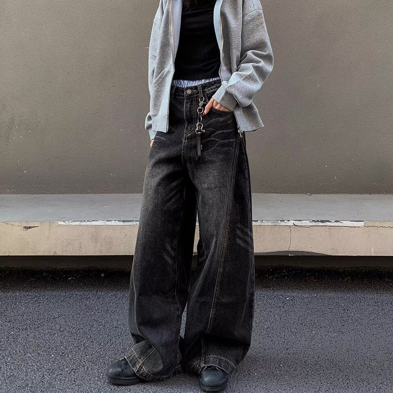 Unisex Classic Denim Jeans Loose Fit Daily Outdoor Wear - Image 3