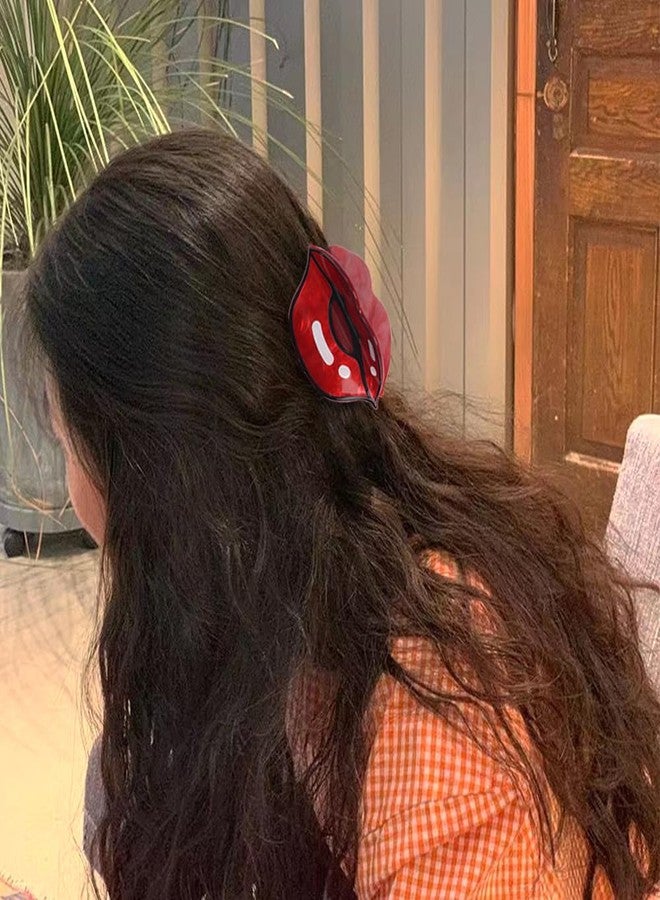 ايوبوك مشابك شعر حمراء على شكل شفاه للنساء، مشبك شعر لعيد الحب، إكسسوارات شعر، مشابك شعر فرنسية، مشبك شعر صغير لامع ولطيف، زينة شعر، مشبك شعر للحفلات، لوازم الشعر، قطعة واحدة - Image 4