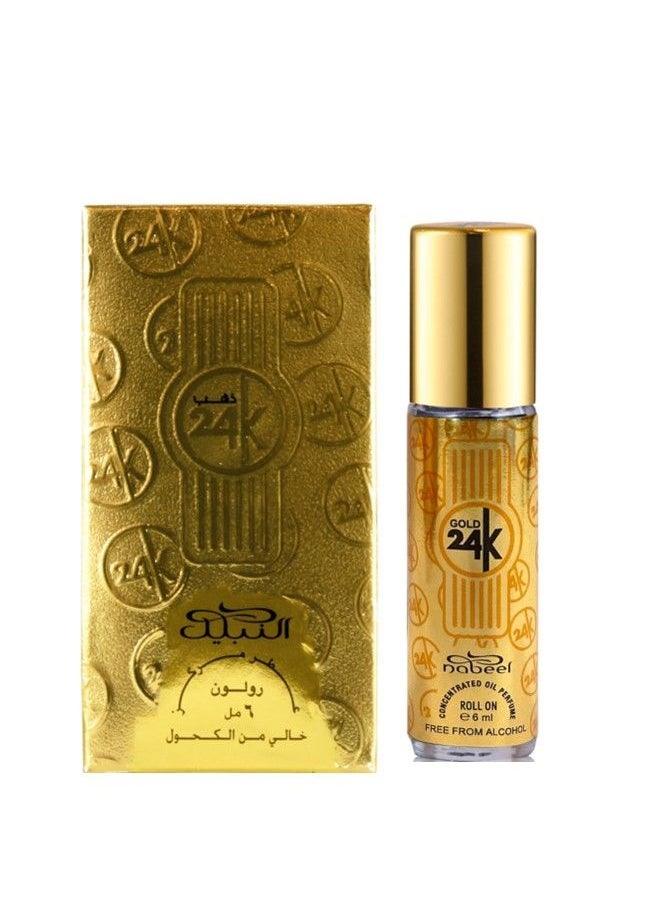 Nabeel - 2 Pieces Combo Set Nabeel Gold 24K Eau De Parfum 100 ML and Roll On 6 ML - Image 1
