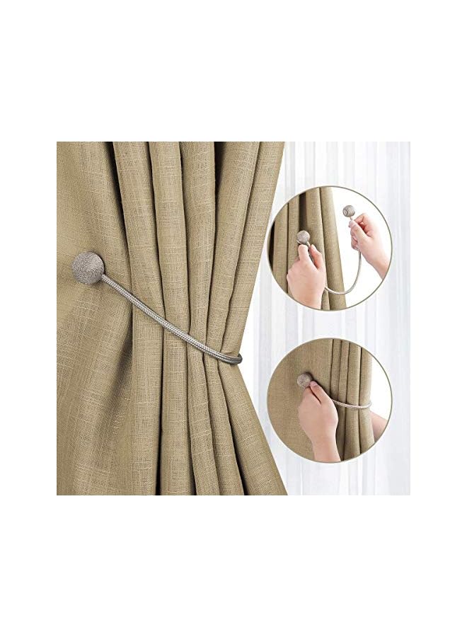 The Bros 1 Pair Magnetic Curtain Tiebacks Decorative Rope Holdback Holder For Small Window Drapries, Beige, 2724696855253, - Image 5