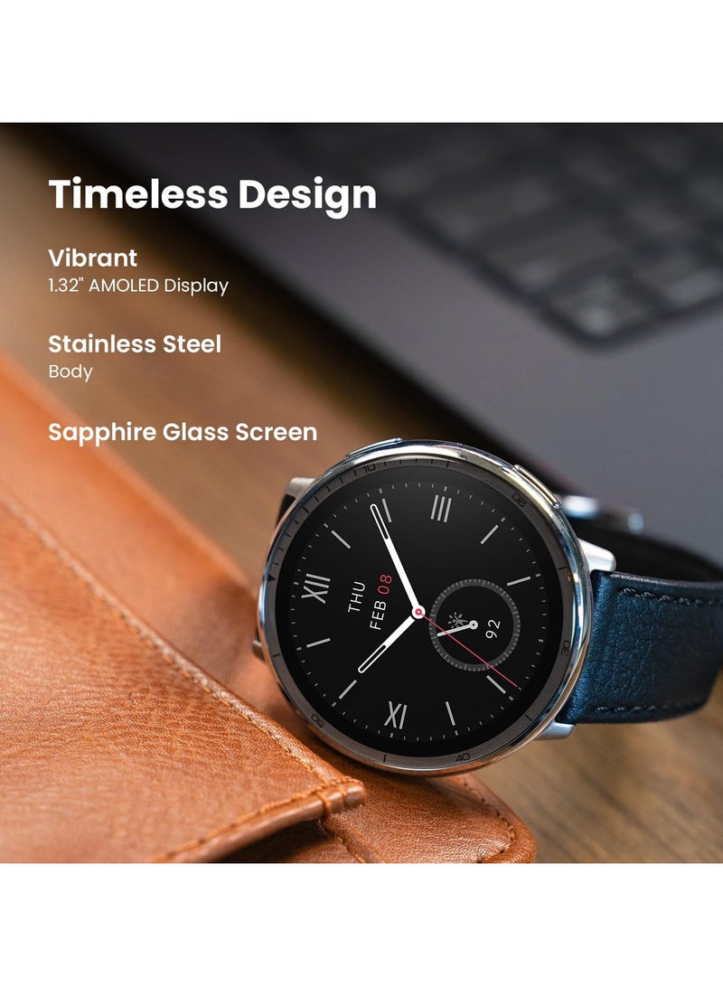 REBENUO Active 2 premium version Smart Watch 44mm, 10 Day Battery, Fitness Tracker, Sleep Monitor, GPS Maps,160+ Sport Modes, Water Resistant for Smart Phones, Sapphire Glass, With 2 straps leather and normal - Image 2