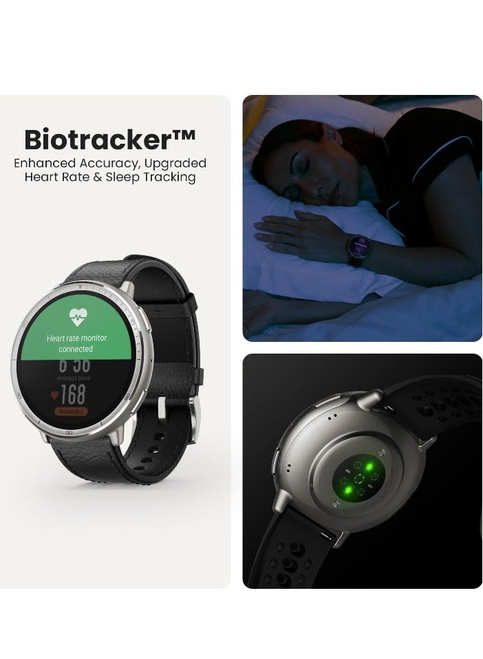 REBENUO Active 2 premium version Smart Watch 44mm, 10 Day Battery, Fitness Tracker, Sleep Monitor, GPS Maps,160+ Sport Modes, Water Resistant for Smart Phones, Sapphire Glass, With 2 straps leather and normal - Image 3