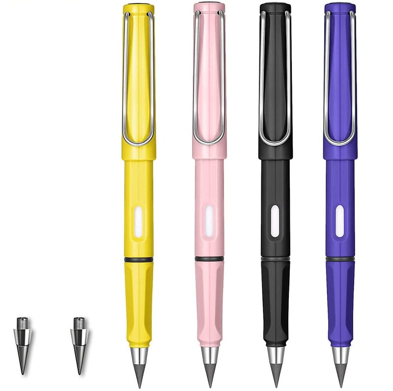 MAQOiW MAQOiW Inkless Pencils Eternal Pencil with Eraser Everlasting Pencil with Nibs Pan Shape Infinite Pencil Reusable Unlimited Writing for StudentAdultArtistDesigner 2Pcs Pencil Multicolor