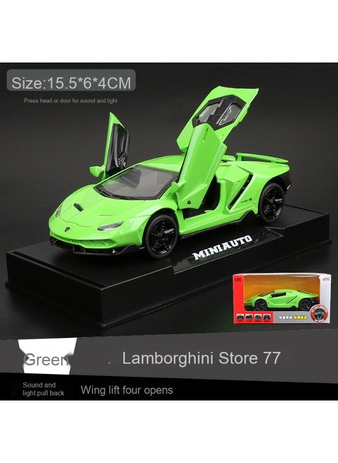 LAMBORGHINI 1:32 Lambo LP770 Car Model Toy Child Sound and Light Pull Back Car Zinc Alloy Toys for Kids Boy Girl Gift  - Image 1