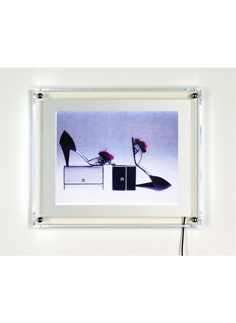 Displays2go Illuminated Picture Frame for 85 by 11 inch Photos Tabletop or Wall  Clear Acrylic  - Image 5