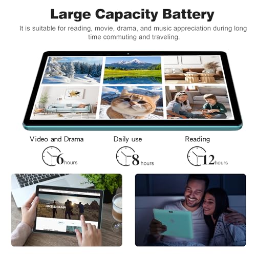 PRITOM تابلت PRITOM M10 بحجم 10 بوصة - تابلت أندرويد 13 مع 64 جيجابايت، 512 جيجابايت قابل للتوسيع، رباعي النواة، شاشة HD IPS، كاميرا مزدوجة، واي فاي، بلوتوث، أزرق - Image 5