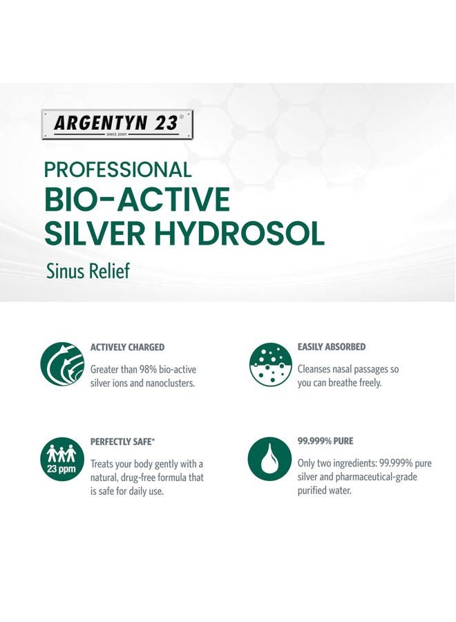 Argentyn 23 Professional Bio-Active Silver Hydrosol Sinus Relief - Colloidal Silver- 23Ppm, 2Oz (59Ml) - Natural Nasal Spray - Image 4