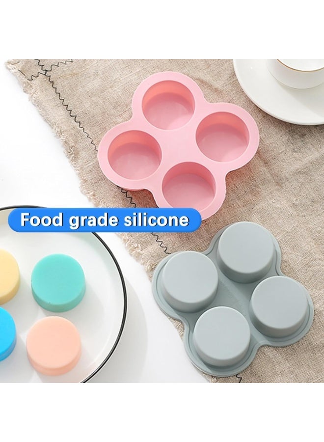 HZYH 2 Pcs Reusable Silicone Air Fryer Cakes Molds, Non-Stick Baking Pan, Muffin & Hamburger Bun, Air Fryer Accessories, Silicone Cupcake Pan (Gray/Pink, 5.4  Inch) - Image 5