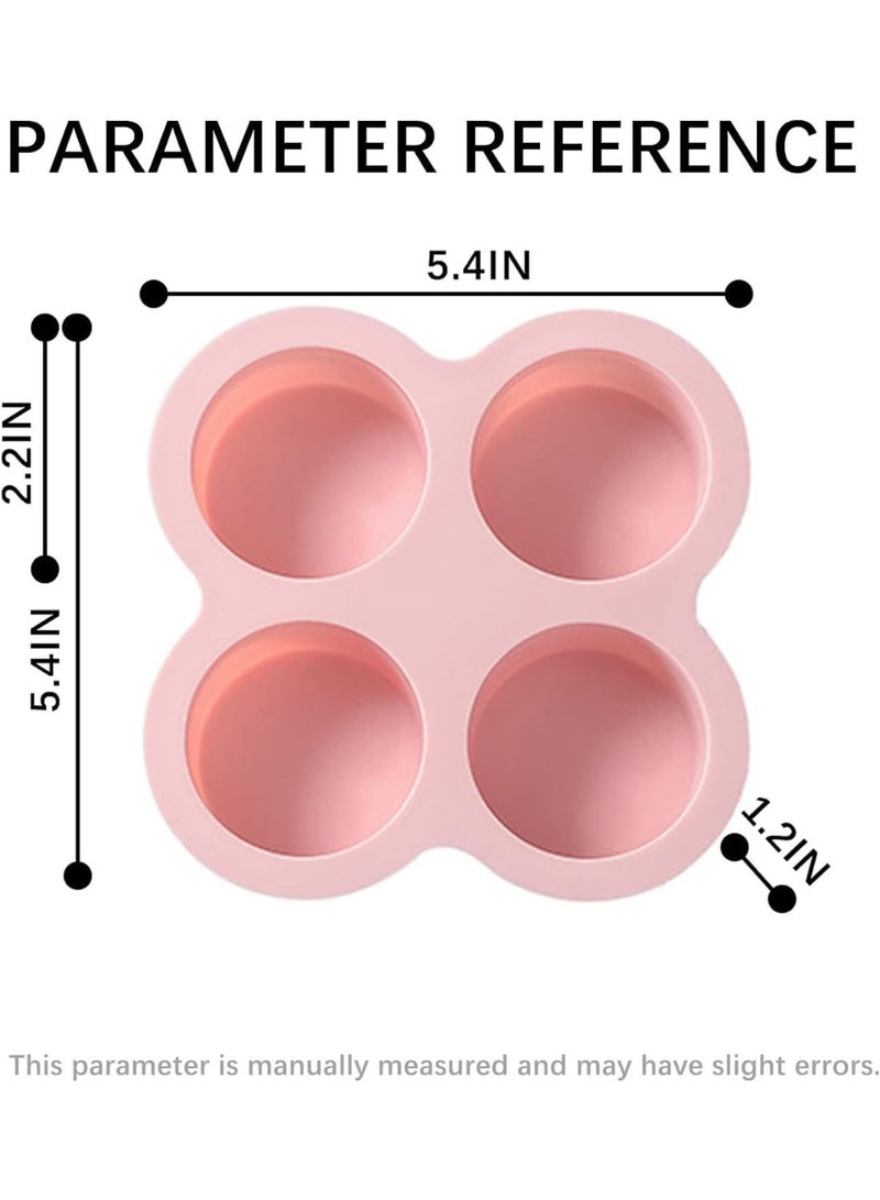 HZYH 2 Pcs Reusable Silicone Air Fryer Cakes Molds, Non-Stick Baking Pan, Muffin & Hamburger Bun, Air Fryer Accessories, Silicone Cupcake Pan (Gray/Pink, 5.4  Inch) - Image 4