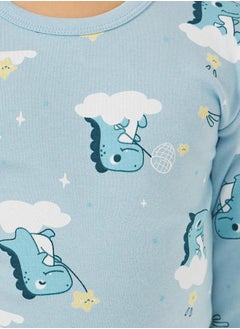 Styli Graphic Print Long Sleeve T-Shirt and Pyjama Set  - Image 3