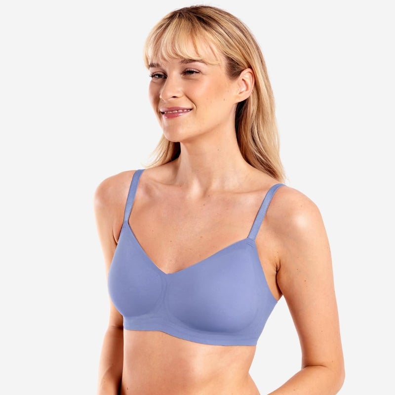 Floatley to The T-Shirt Wireless Push Up Lift Bra for Women, Soft Silky Everyday Comfort Bra with Removable Pads Blue Ice - Image 2