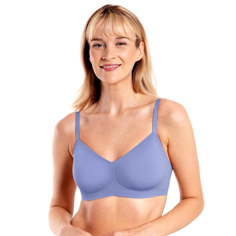 Floatley to The T-Shirt Wireless Push Up Lift Bra for Women, Soft Silky Everyday Comfort Bra with Removable Pads Blue Ice - Image 1