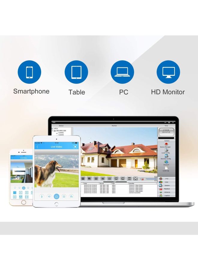 تومفيجن طقم كاميرات مراقبة خارجية عالية الوضوح على شكل رصاصة مكوّن من 8 قطع بتقنية P2P السحابية لتأمين المنزل - Image 3